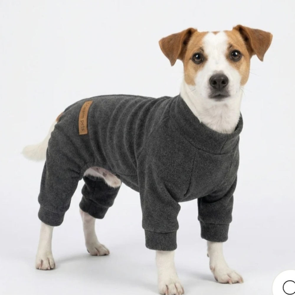 Cozy Charcoal Gray Fleece Dog